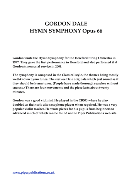 Gordon Dale Hymn Symphony Score Page 2