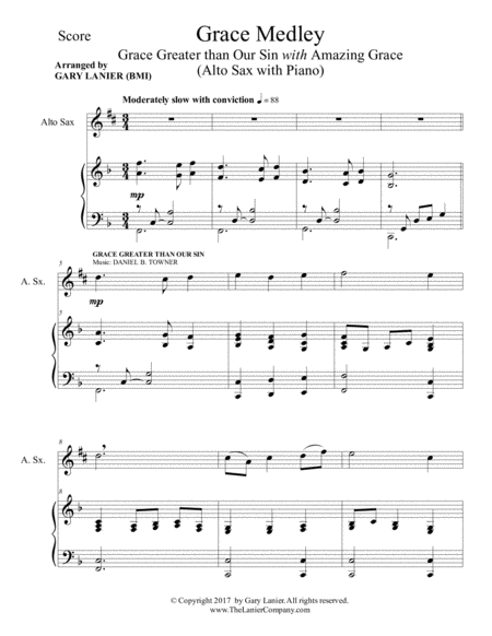 Grace Medley For Alto Sax With Piano Instrument Part Included Page 2