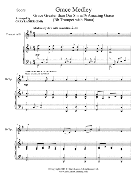 Grace Medley For Bb Trumpet With Piano Instrument Part Included Page 2