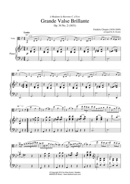 Grande Valse Brillante Op 34 No 2 For Viola And Piano Page 2