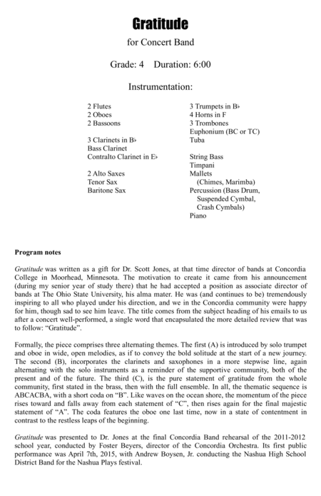 Gratitude Concert Band Score And Parts Page 2