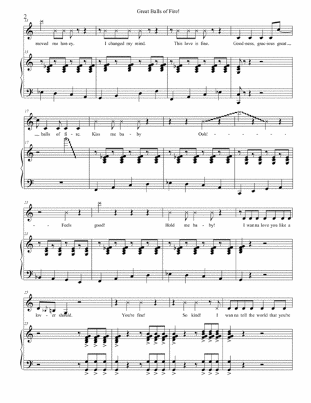 Great Balls Of Fire Piano And Voice Page 2