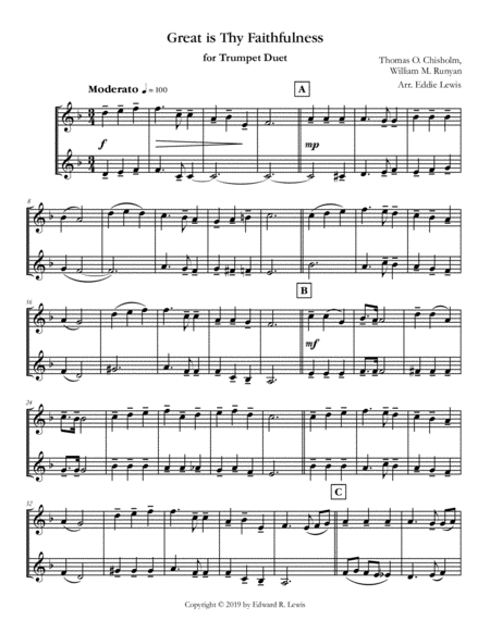 Great Is Thy Faithfulness For Trumpet Duet Page 2