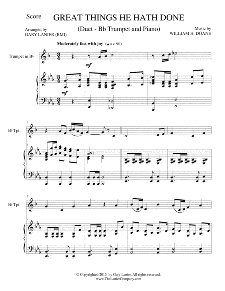 Great Things He Hath Done Bb Trumpet With Piano Score Part Included Page 2