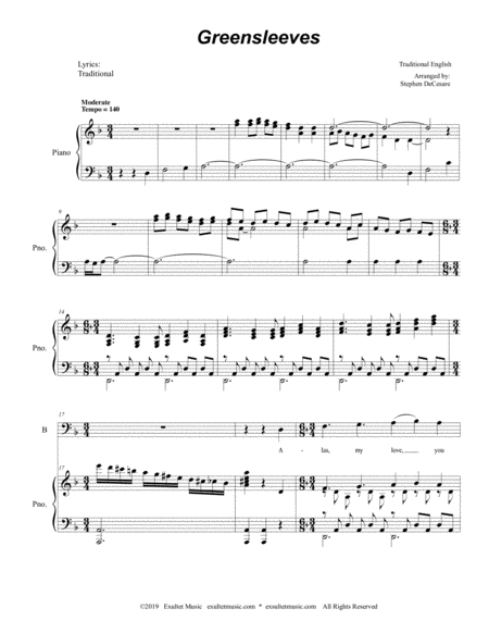 Greensleeves Duet For Tenor And Bass Solo Page 2