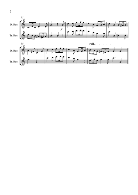 Greensleeves For Descant And Tenor Recorder Duet Page 2