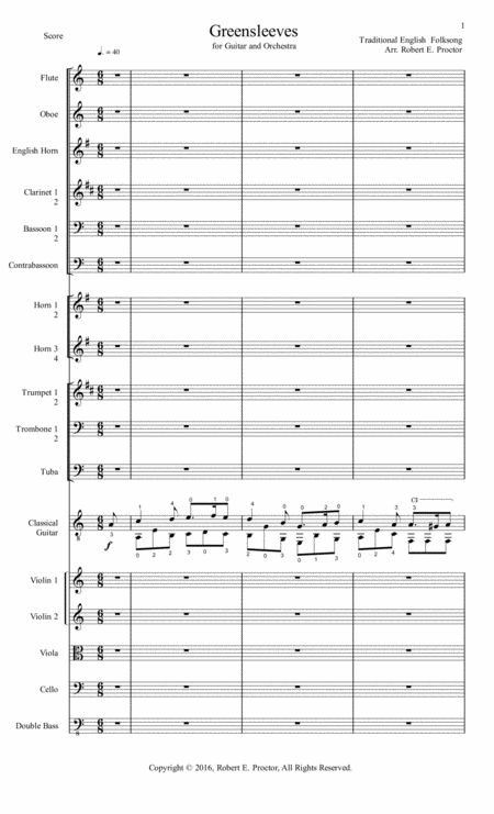 Greensleeves For Guitar And Orchestra Page 2