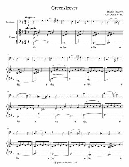 Greensleeves For Trombone And Piano Page 2