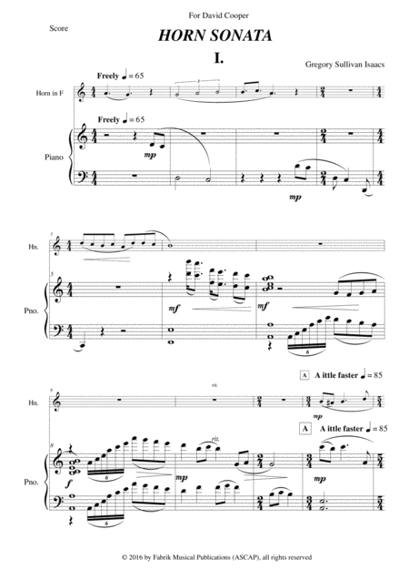 Gregory Sullivan Isaacs Horn Sonata For Horn And Piano Page 2