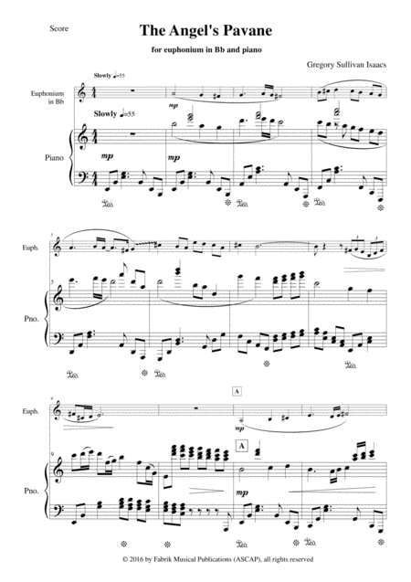 Gregory Sullivan Isaacs The Angels Pavanne For Bb Euphonium Baritone And Piano Page 2