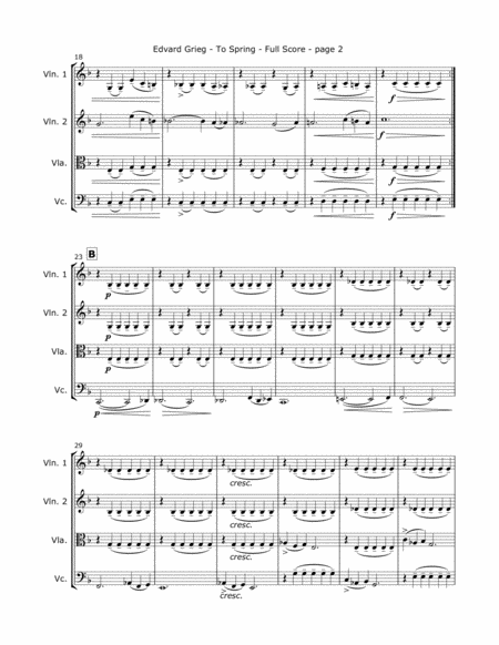 Grieg E To Spring For String Quartet Page 2