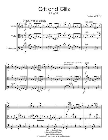Grit And Glitz For String Trio Page 2