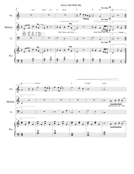 Grow Old With Me Vocal Solo Violin Cello And Piano Page 2