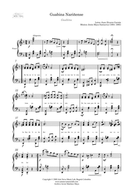 Guabina Nariense Guabina For Piano Latin Folk Music Page 2