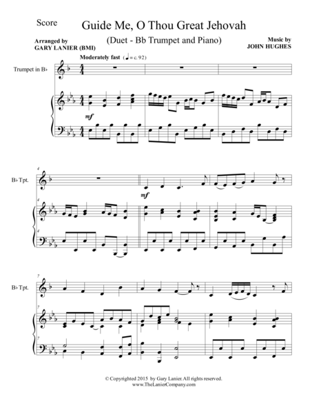 Guide Me O Thou Great Jehovah Duet Bb Trumpet And Piano Score And Parts Page 2