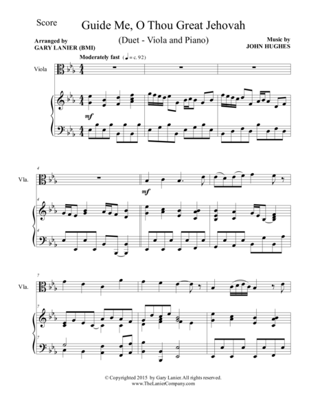 Guide Me O Thou Great Jehovah Duet Viola And Piano Score And Parts Page 2