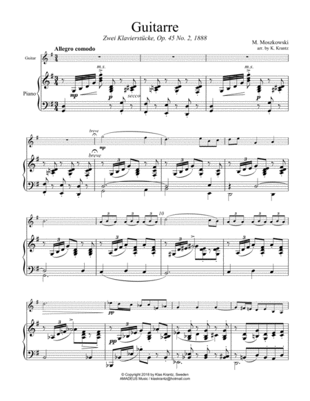 Guitarre Op 45 For Guitar And Piano Page 2