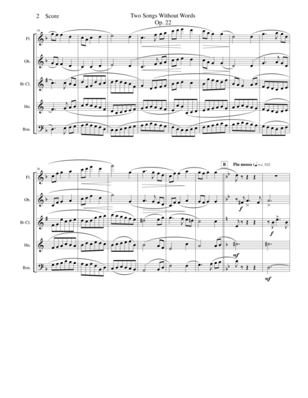 Gustav Holst Two Songs Without Words Set For Woodwind Quintet Page 2