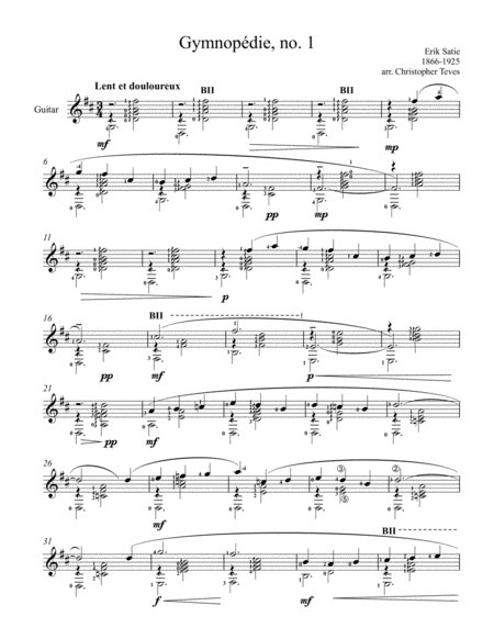 Gymnopdie No 1 For Solo Guitar Page 2