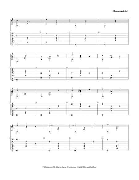 Gymnopedie No 1 For Fingerstyle Guitar Tuned Cgdgad Page 2