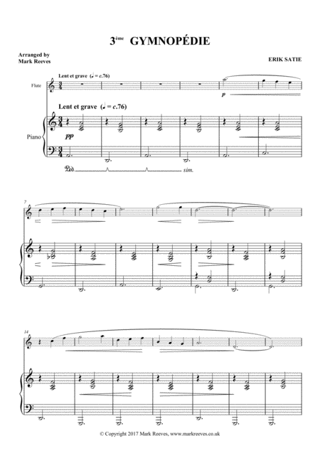 Gymnopedie No 3 For Flute And Piano Page 2