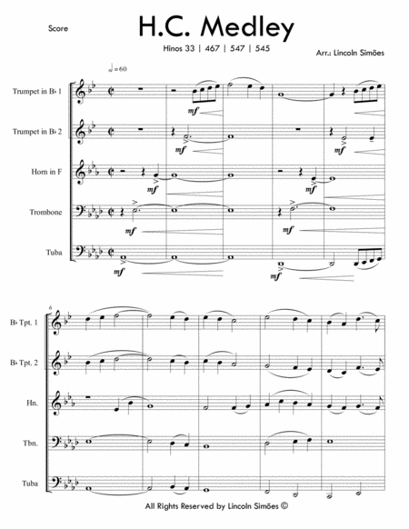 H C Medley For Brass Quintet Page 2