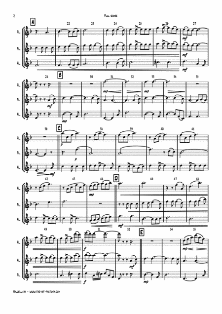 Halleluja Sophisticated Arrangement Of Cohens Classic Flute Trio Page 2