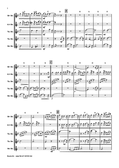 Halleluja Sophisticated Arrangement Of Cohens Classic Saxophone Quintet Page 2