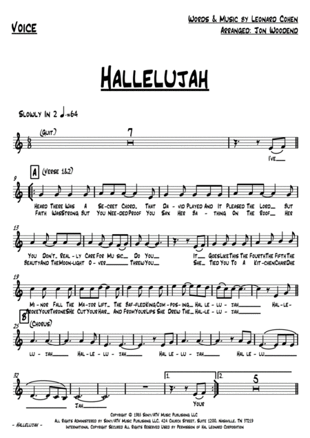 Hallelujah 9 Piece Band Page 2