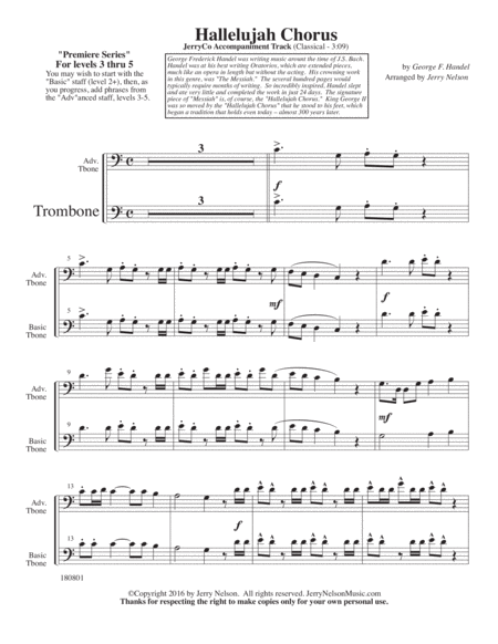 Hallelujah Chorus Arrangements Level 3 5 For Trombone Written Acc Page 2