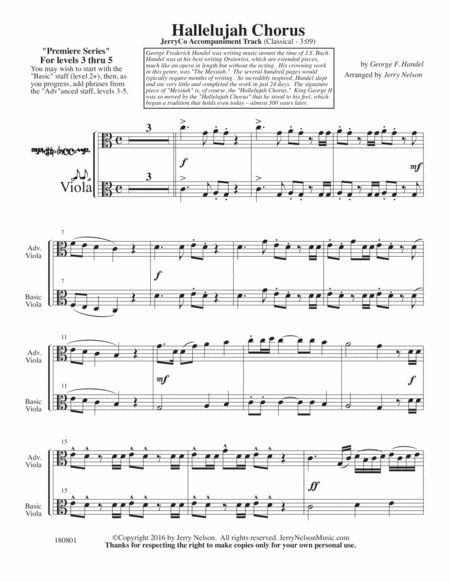 Hallelujah Chorus Arrangements Level 3 5 For Viola Written Acc Page 2