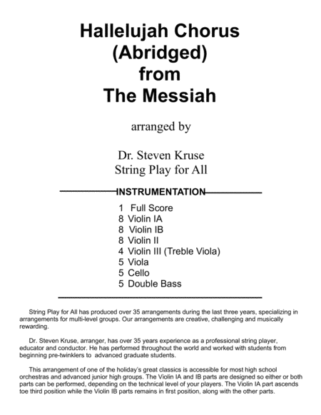 Hallelujah Chorus From The Messiah For String Orchestra Grade 3 Page 2