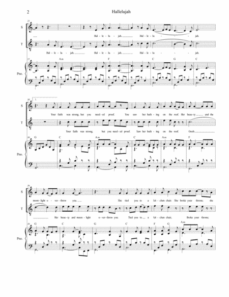 Hallelujah For 2 Part Choir Sop Ten Page 2