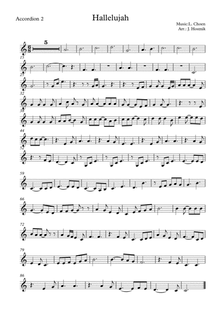 Hallelujah For Accordion Orchestra Parts Page 2