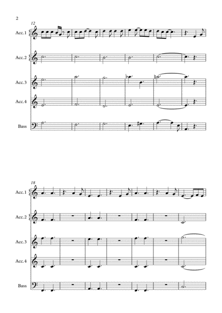 Hallelujah For Accordion Orchestra Score Page 2