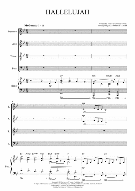 Hallelujah For Choir Satb And Piano Accompaniment Page 2