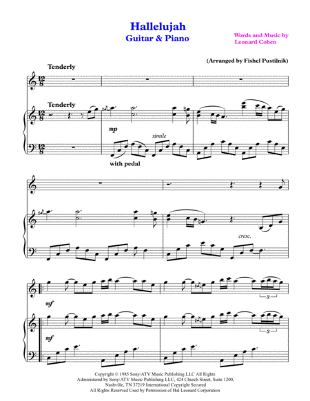 Hallelujah For Guitar And Piano Page 2