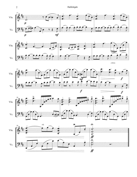 Hallelujah For String Duet Violin Cello Page 2