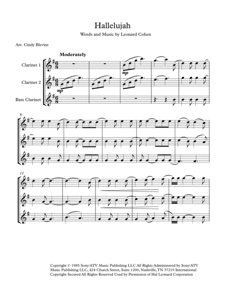 Hallelujah For Two Clarinets And Bass Clarinet Page 2