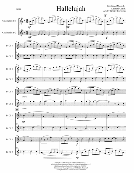 Hallelujah For Two Clarinets Page 2