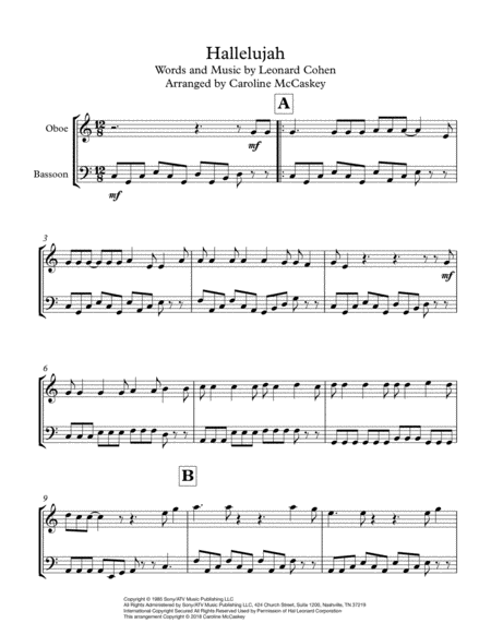 Hallelujah Oboe And Bassoon Page 2