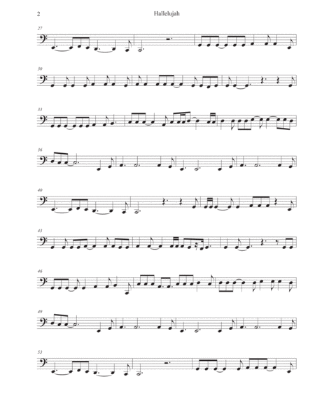 Hallelujah Original Key Cello Page 2