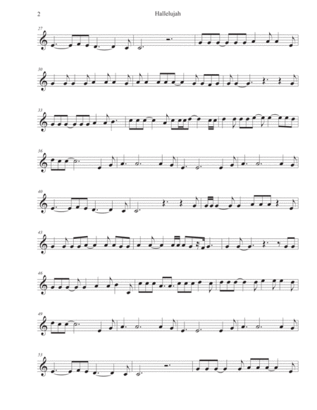 Hallelujah Original Key Violin Page 2