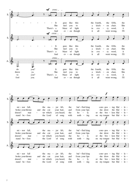 Hallelujah Ssa A Cappella Page 2