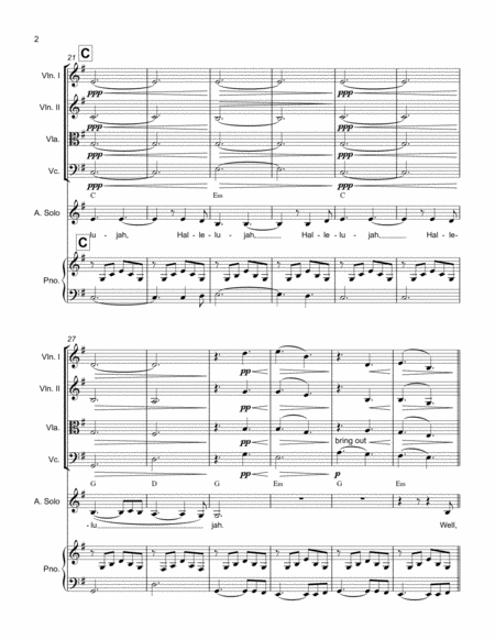 Hallelujah Voc Pno String Quartet Page 2