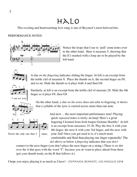 Halo By Beyonce Lever Harp Solo Page 2