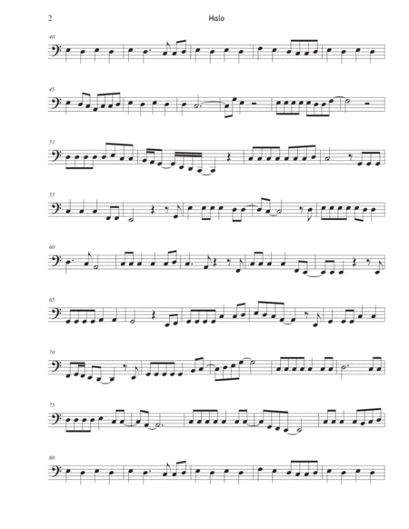 Halo Easy Key Of C Cello Page 2