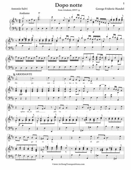 Handel Dopo Notte Transposed To D Major Page 2