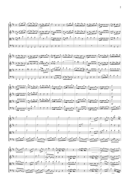 Handel Royal Fireworks Music Overture For String Quartet Ch111 Page 2