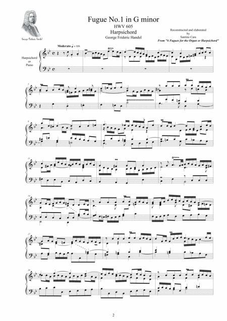 Handel Six Fugues For Harpsichord Or Piano Page 2